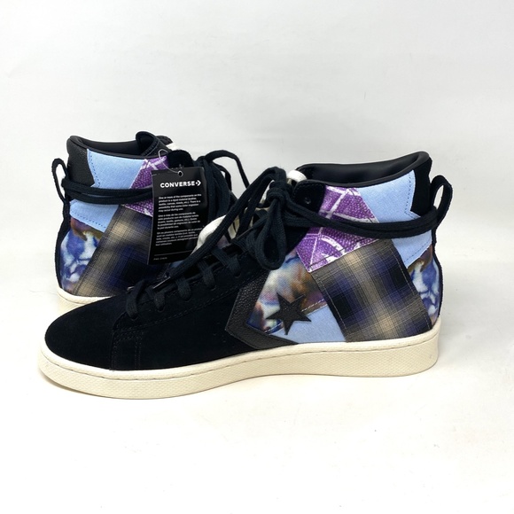 Converse Pro Leather Shoes Mid Top Multi Black Men’s Suede Sneakers Size A01572C - Picture 3 of 9